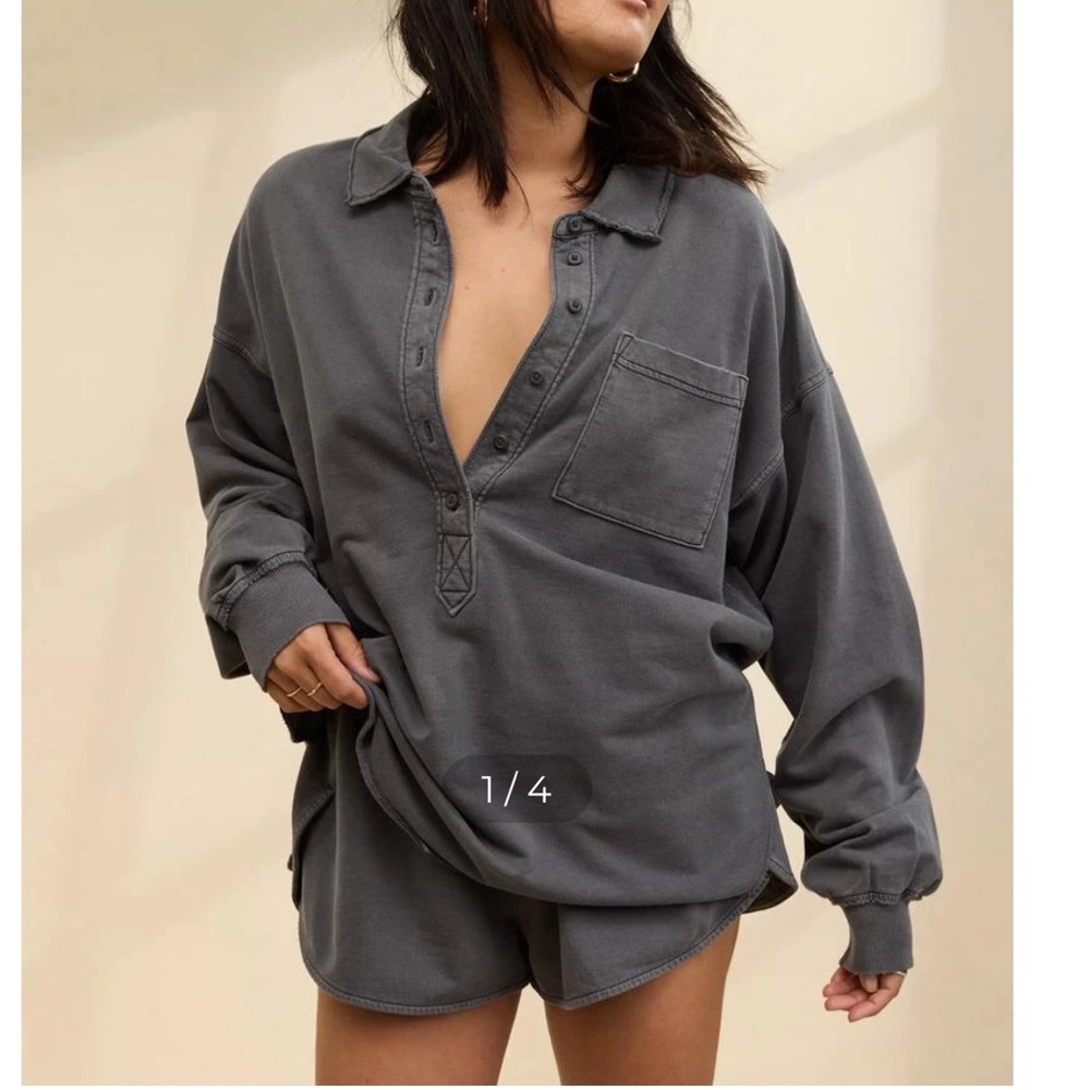 Aerie Take it Easy Popover Shirt